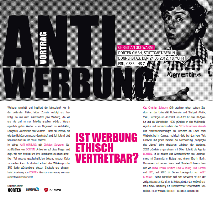 Vortrag "Anti-Werbung" Vortrag "Anti-Werbung"